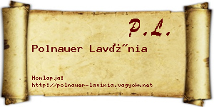 Polnauer Lavínia névjegykártya